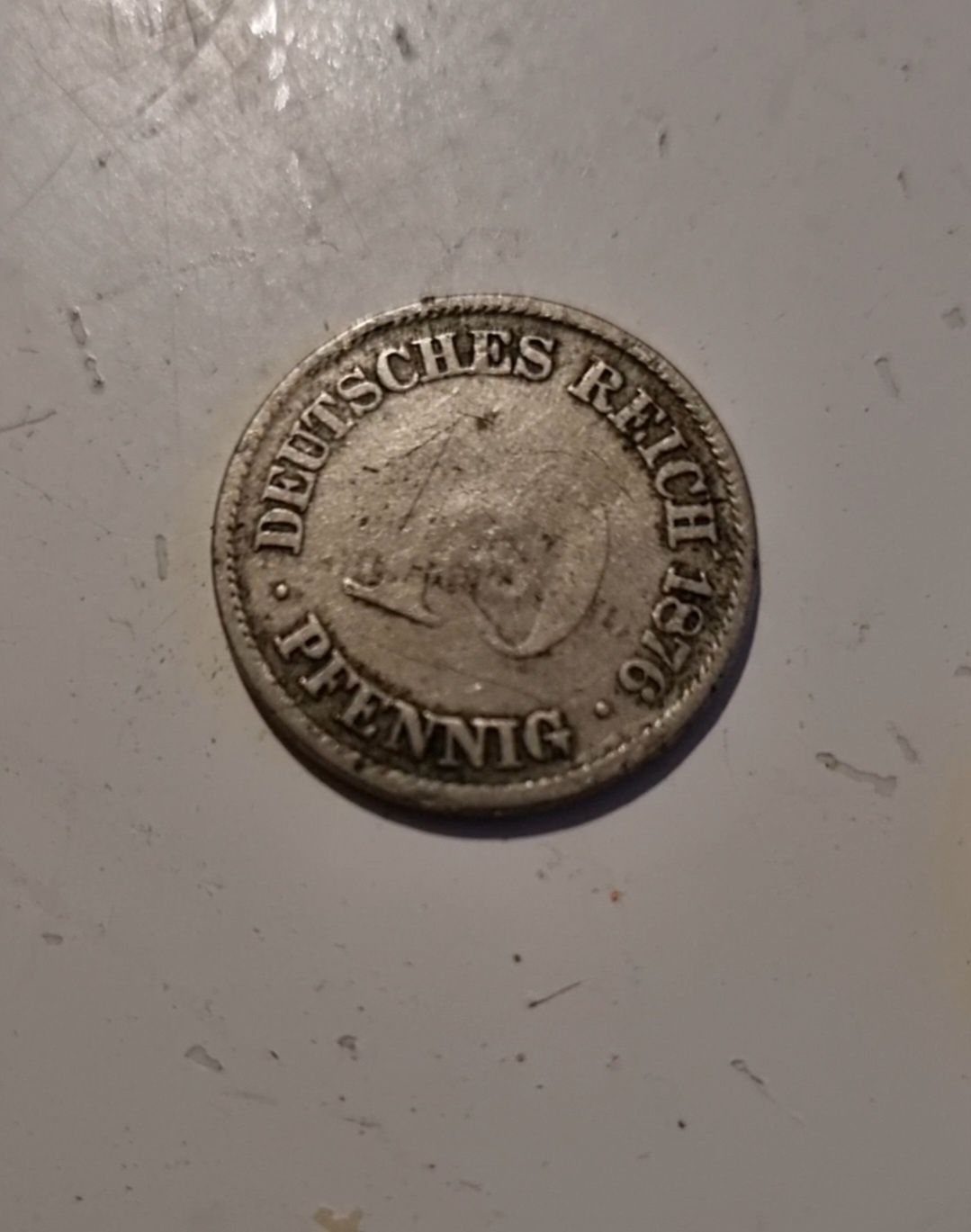 Монета 10 pfennig пфеннигов 1876 року у гарному стані