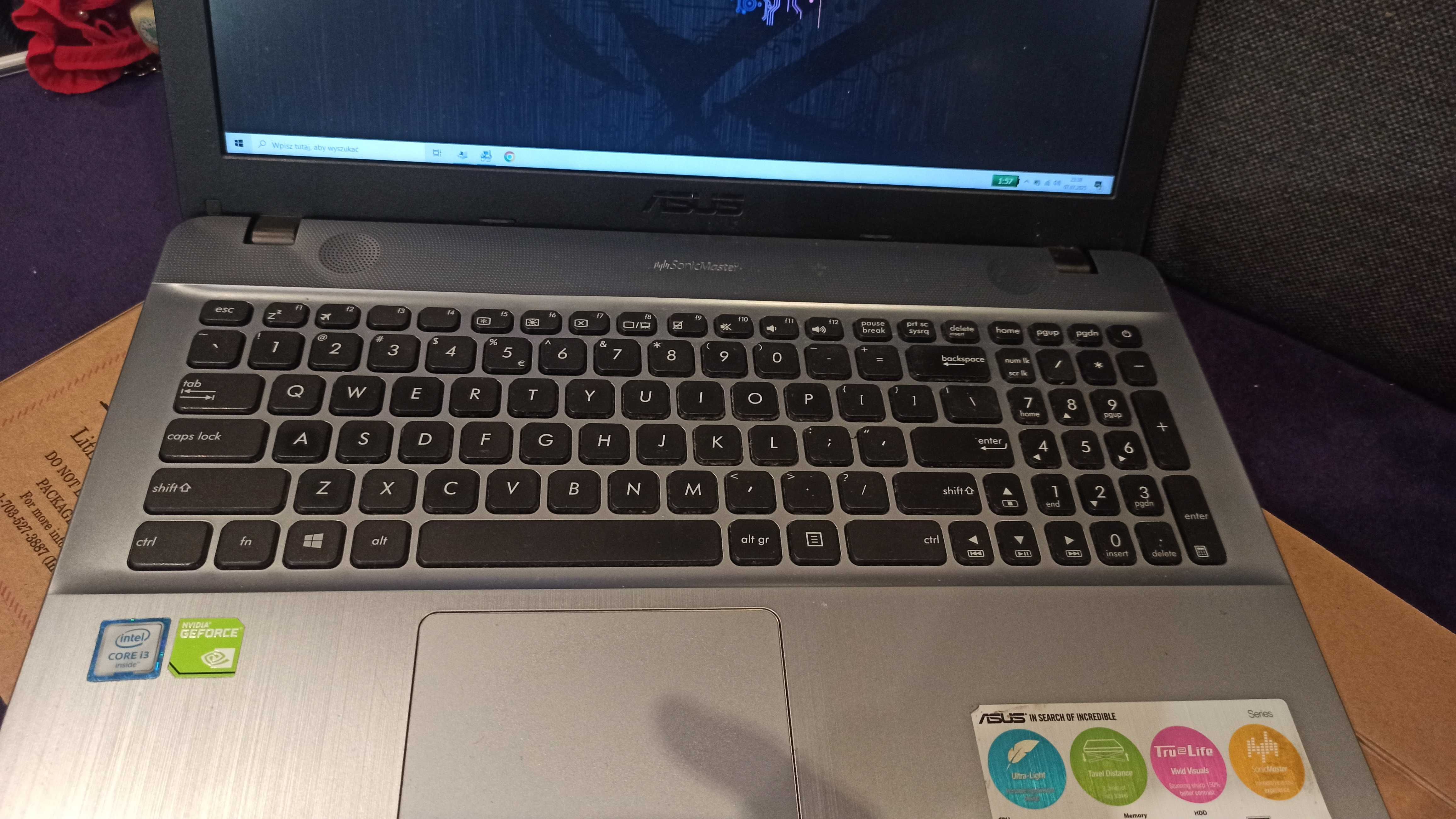 Asus laptop i3 dysk SSD GeForce 12gb ram
