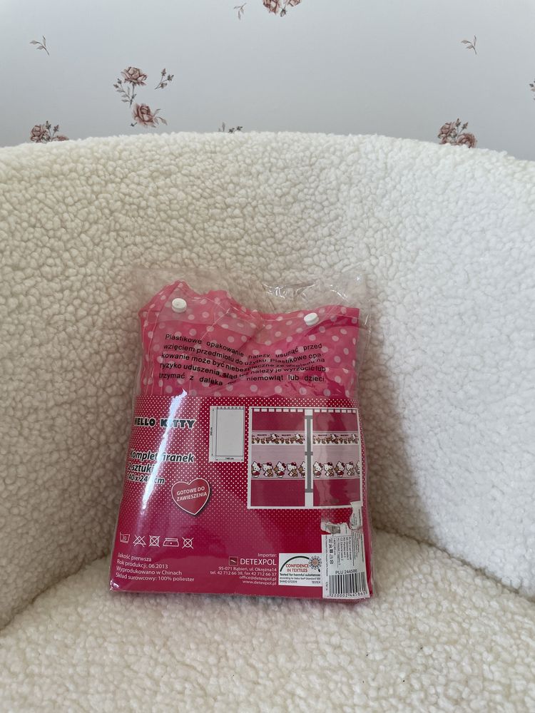 Nowy zestaw firanki Hello Kitty miś z misiem różowa