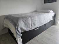Cama Individual / dupla c/ 2 gavetões, preto [BRIMMES, Ikea]