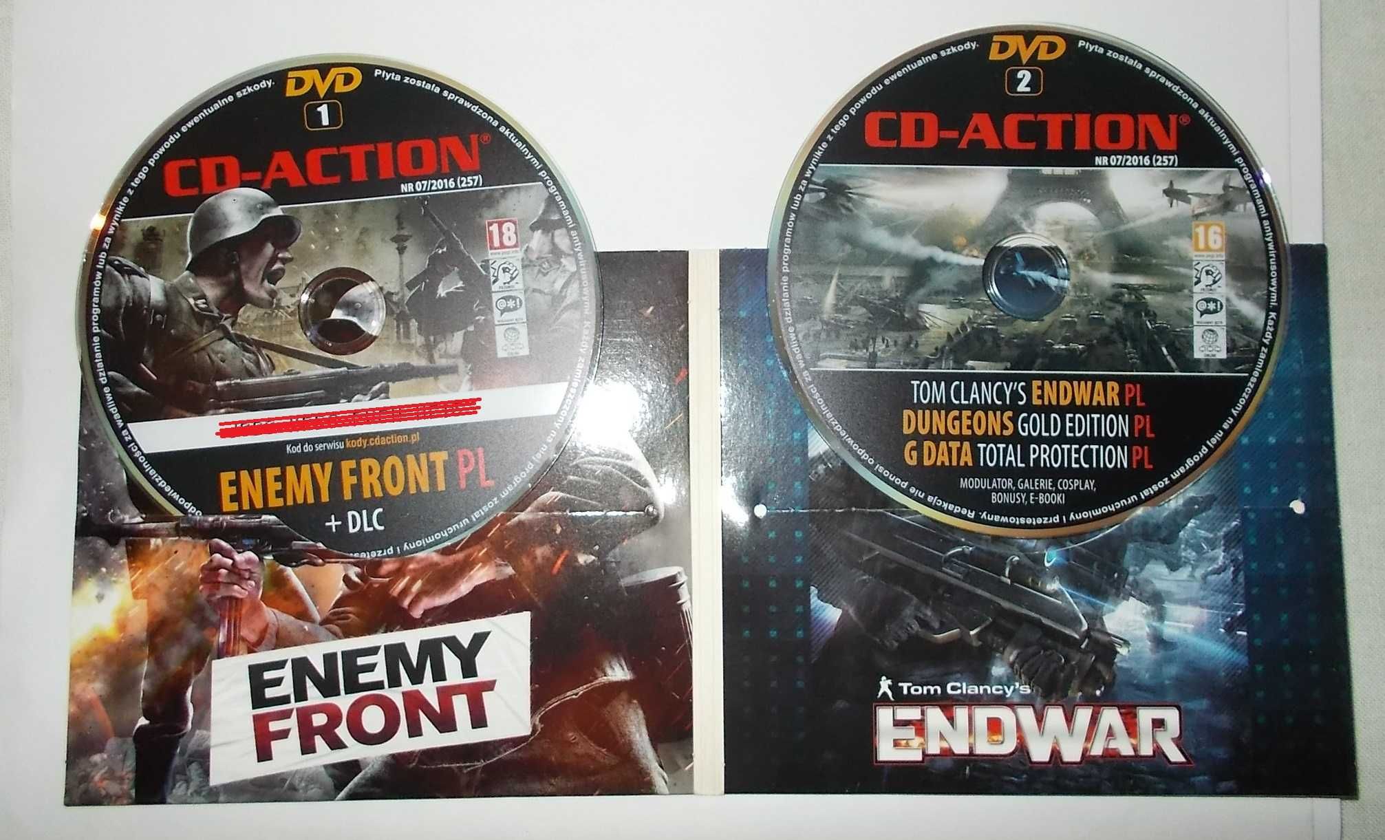 Gra PC - Enemy Front, Endwar, Dungeons - CD Action 257 (07/2016)