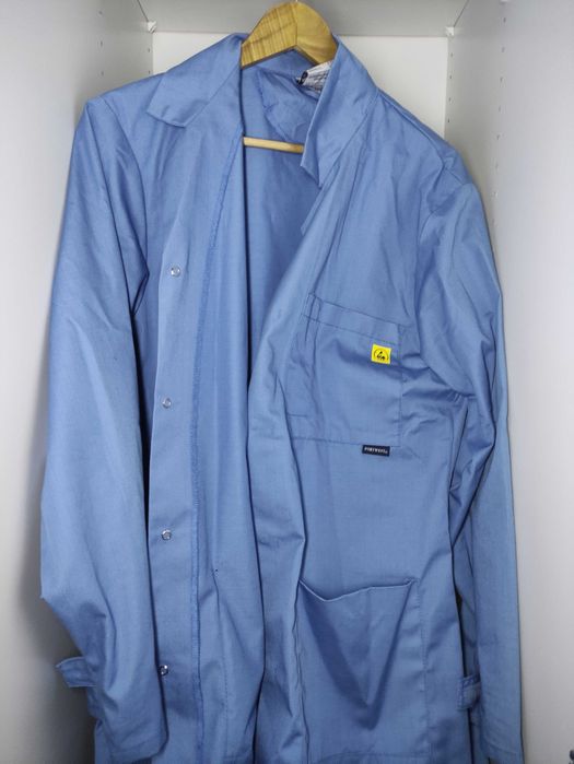 Fartuch ESD AS10 rozmiar M antystatyczny PORTWEST niebieski