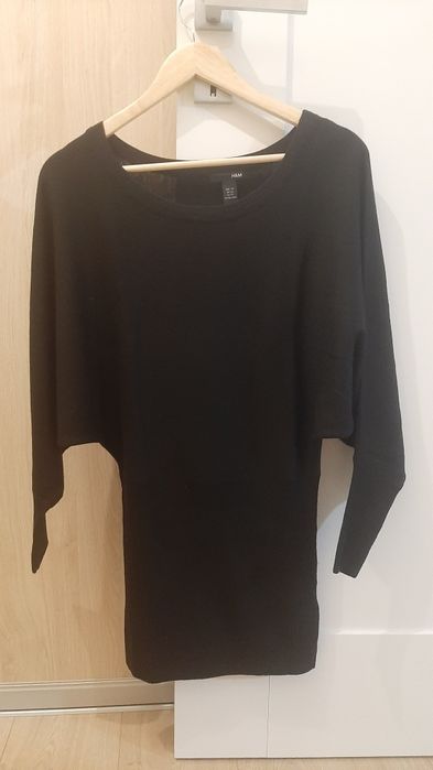 Sweter H&M czarny z wełną xs/s