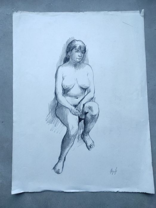Akt kobiety Rysunek kredka