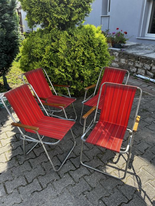 Krzesełka turystyczne PRL, komplet