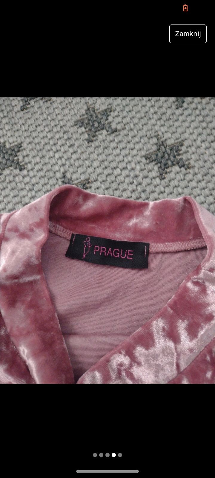 Dres pluszowy s/m róż welurowy