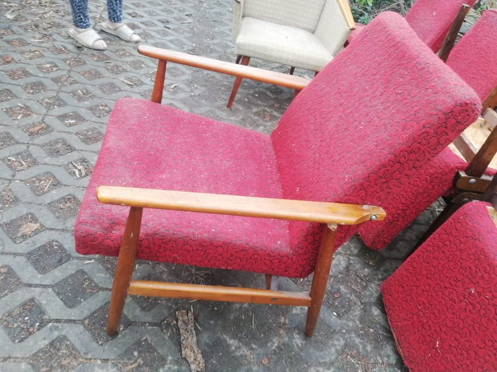 Fotel patyczak z PRL do renowacji