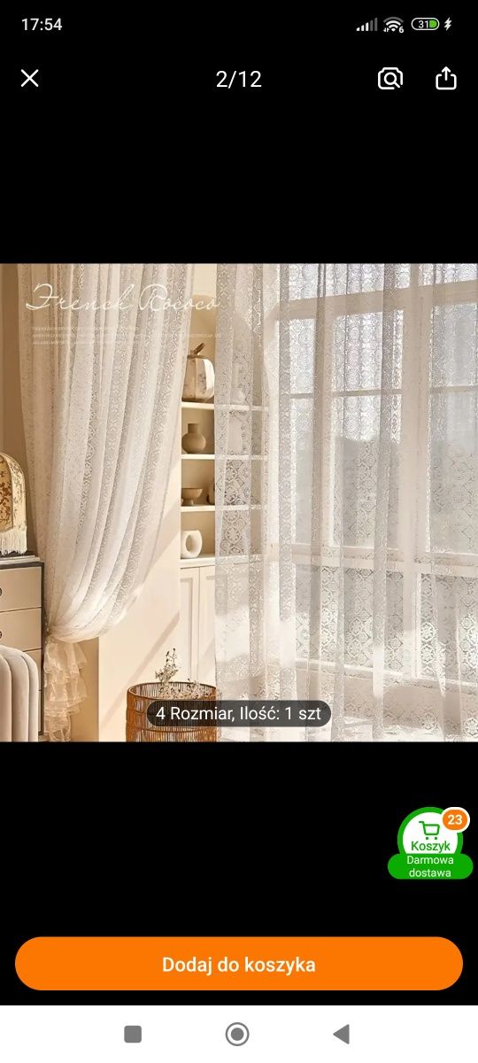 Firanki nowe oryginalne zapakowane