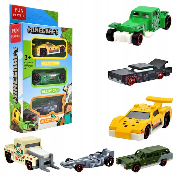 Minecraft Auta Metalowe Zestaw 3 Aut Resoraki Zabawka Prezent Samochod
