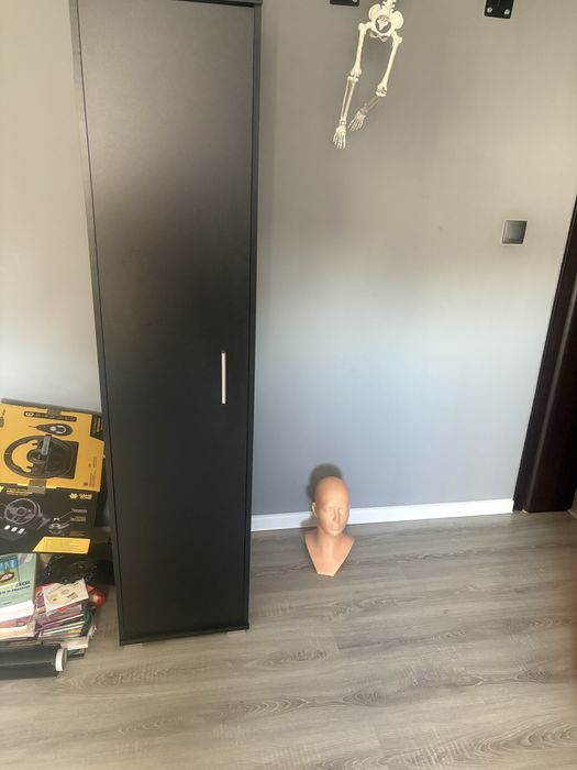 Komoda slupek czarny szafa z polkami