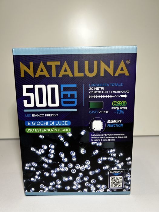 NOWOŚĆ Lampki choinkowe500LED–biały zimny–świąteczne dekoracje zestaw