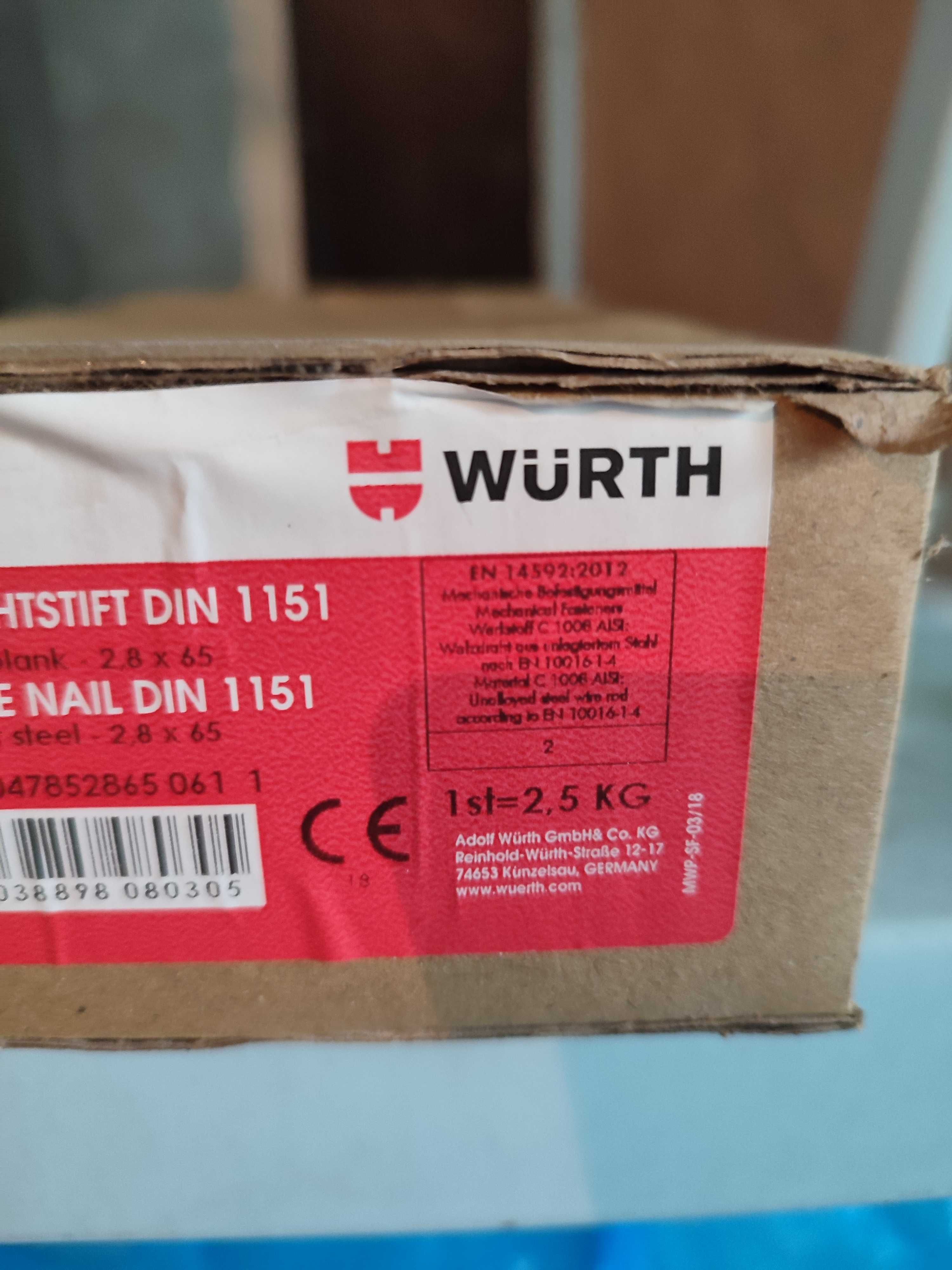 WURTH Gwóźdź stalowy CSK 2,8X65mm 2,5kg