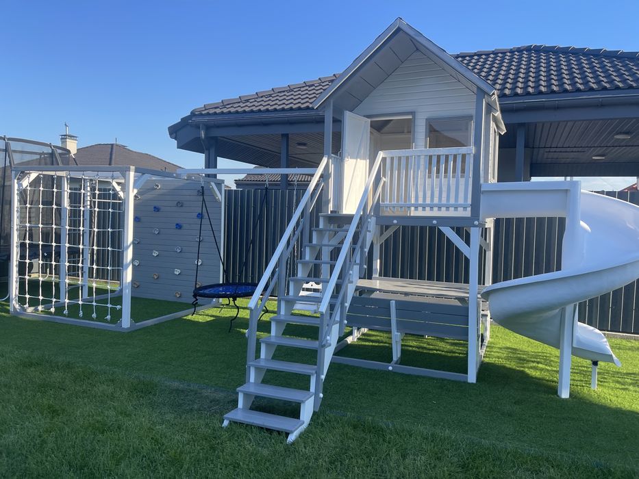 Дитячий будиночок куб гойдалки гірка