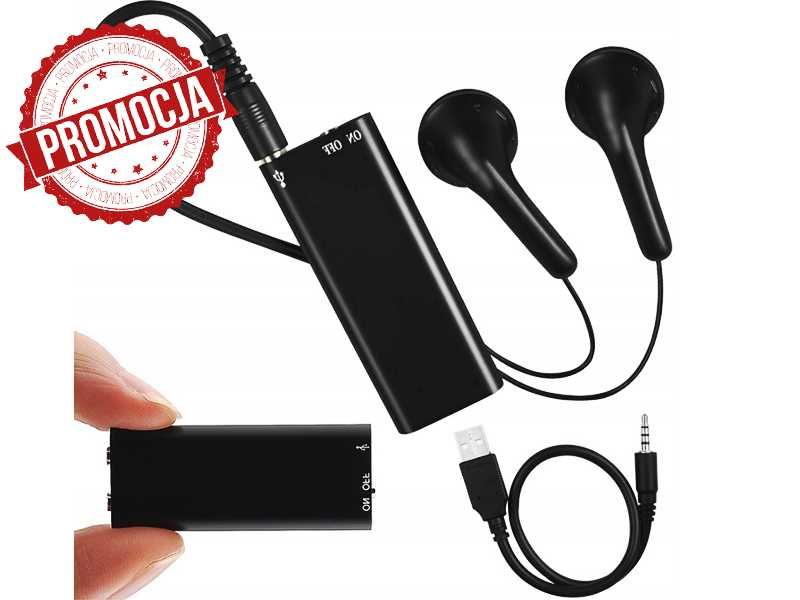 Szpiegowski Mini Dyktafon Cyfrowy 8GB Podsłuch | WYPRZEDAŻ -20%