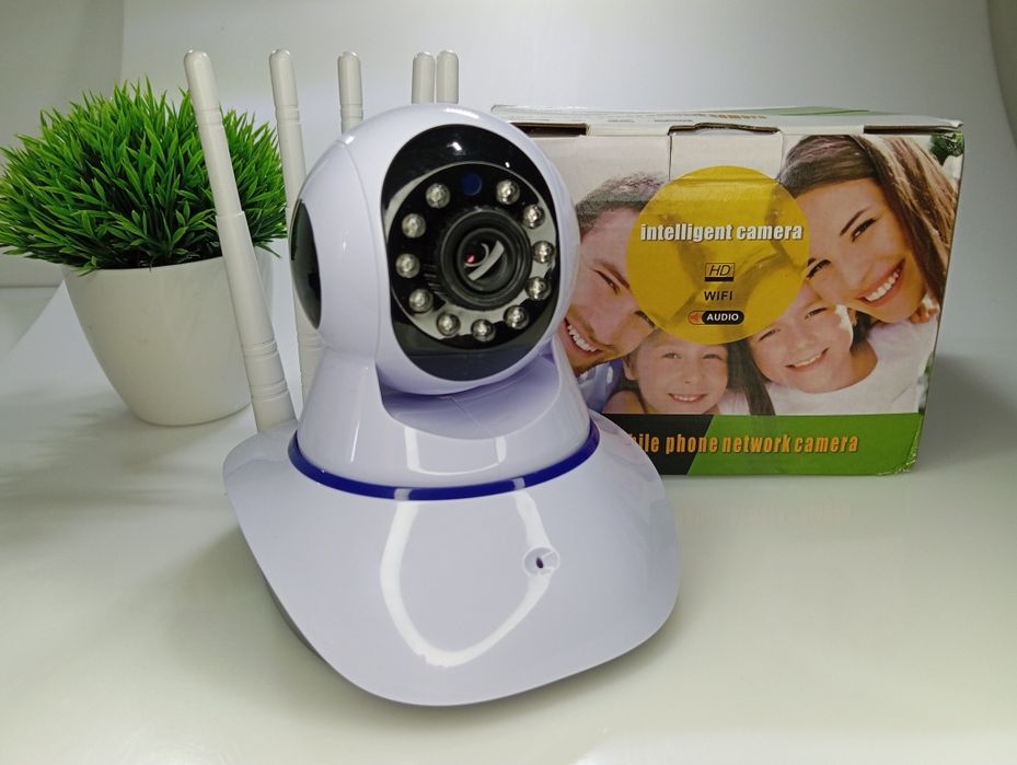 ‼️Поворотна Вайфай IP камера WIFI Smart NET Q5 Біла 3mp Нічна зйомка‼️