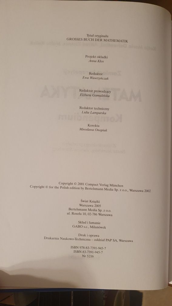 Matematyka kompendium świat książki