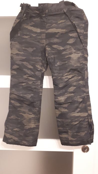 Spodnie zimowe narciarskie, moro everest 140 cm