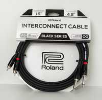 Roland Black Series Interconnect Cable, Dual RCA to Dual 1/4-Inch