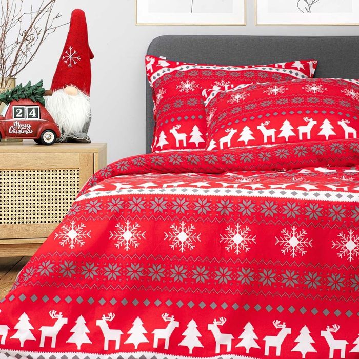 HOMLA POŚCIEL RENNA z mikrofibry świąteczna 220x200 + 2*70x80 cm