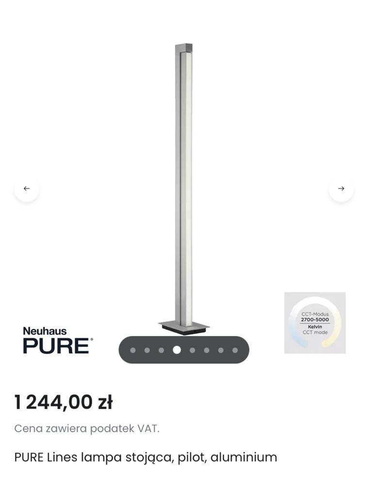 Lampa podłogowa stojąca  PAUL NEUHAUS PURE LED 20 W grafit PILOT !!!