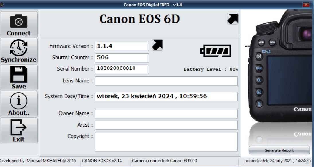 Canon EOS 6d body JAK NOWY migawka 0,5tyś!