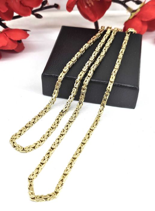 ZŁOTY męski  ŁAŃCUSZEK splot królewski 12,15G 585 65CM