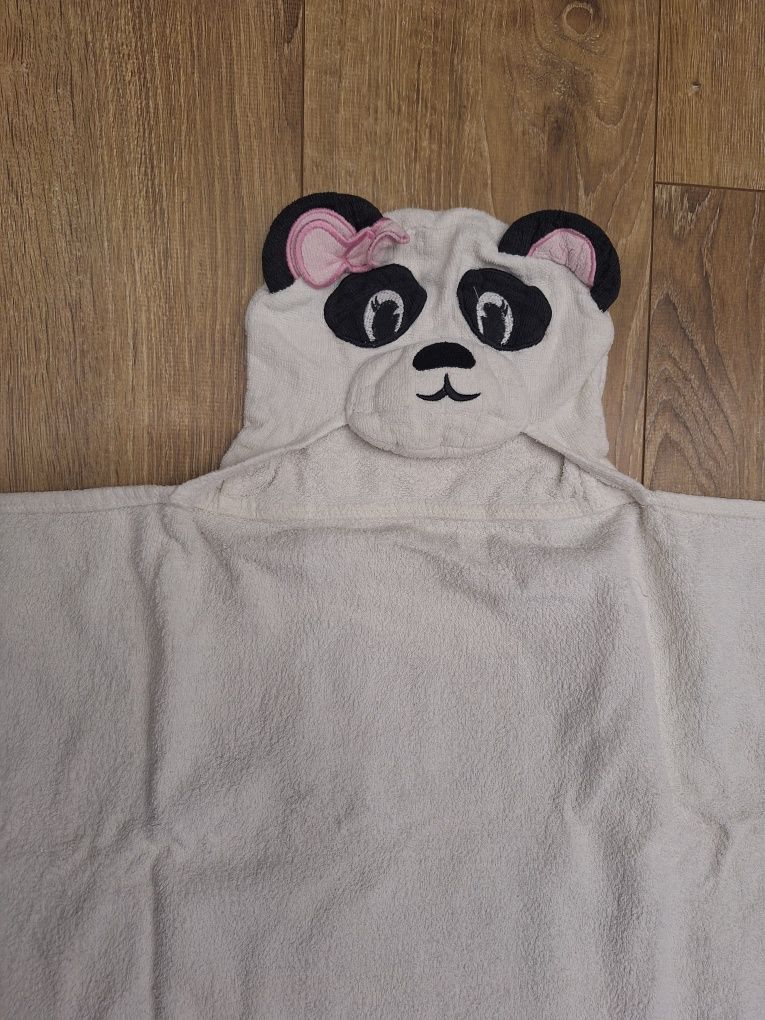 Ręcznik niemowlęcy z kapturem i myjką Panda 65x105cm