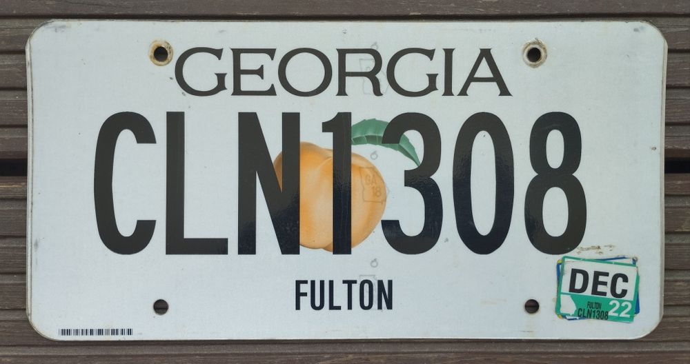 Tablica rejestracyjna USA Georgia oryginał