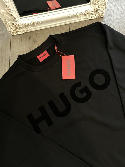 Світшот Hugo Boss, чоловічий світшот хуго бос, чорна кофта