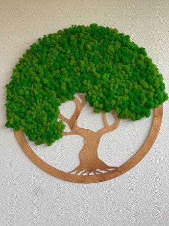 Drzewko Szczęścia Drzewko Życia Obraz Mech Chrobotek 80 cm