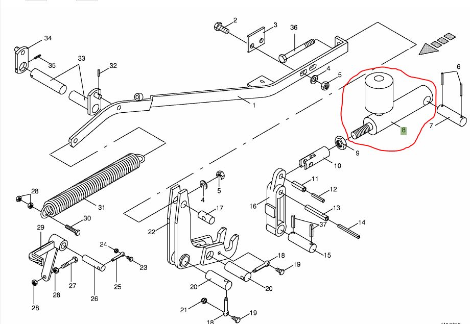 Siłownik zamka klapy Krone Combi Pack Round Pack Fortima