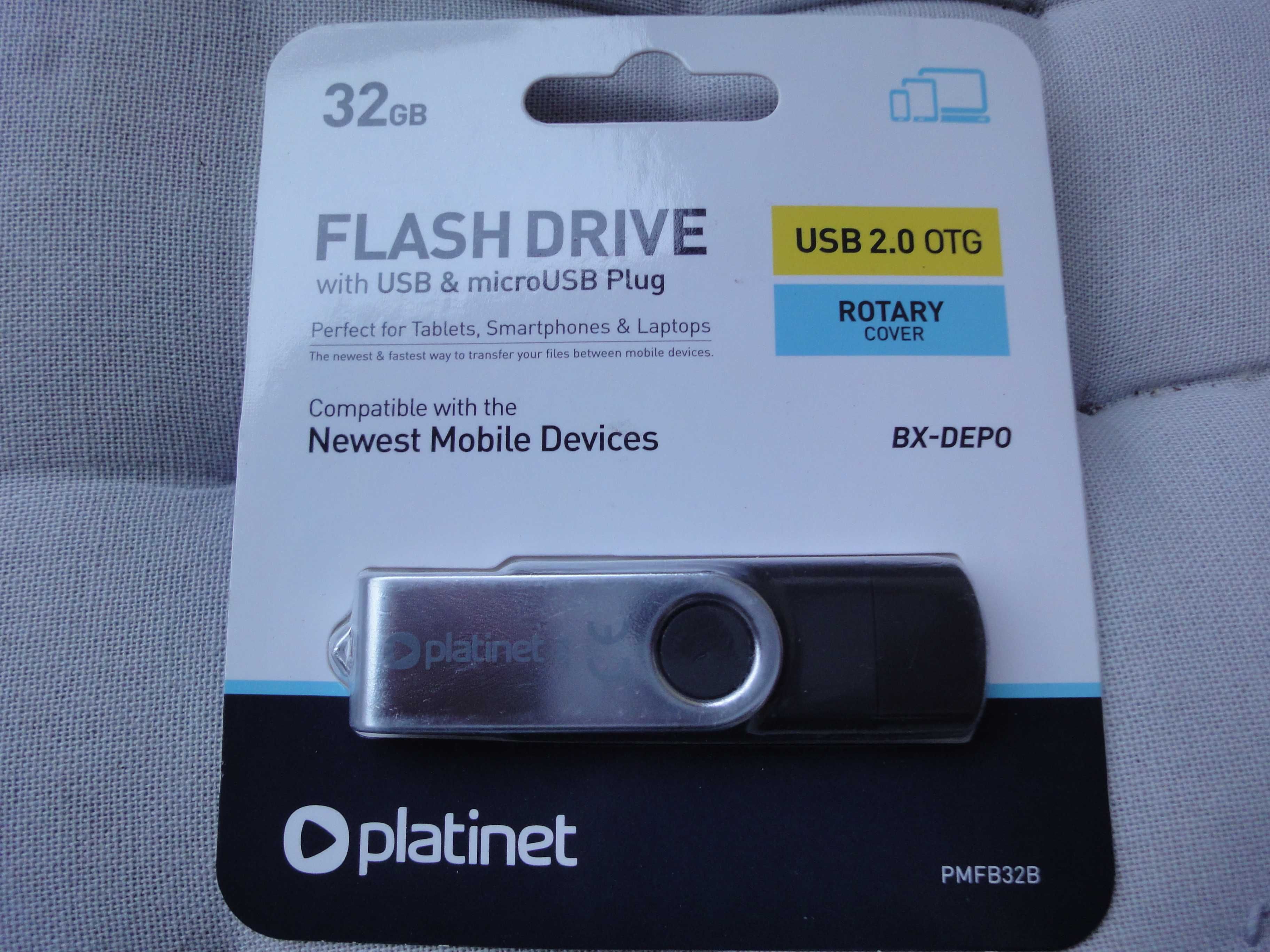 Pendrive PLATINET BX-Depo 32 GB, USB 2.0 + microUSB