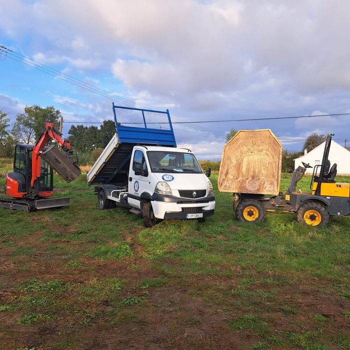 Wynajem wypożyczalnia wiertnica minikoparka wywrotka wozidlo usługi zi