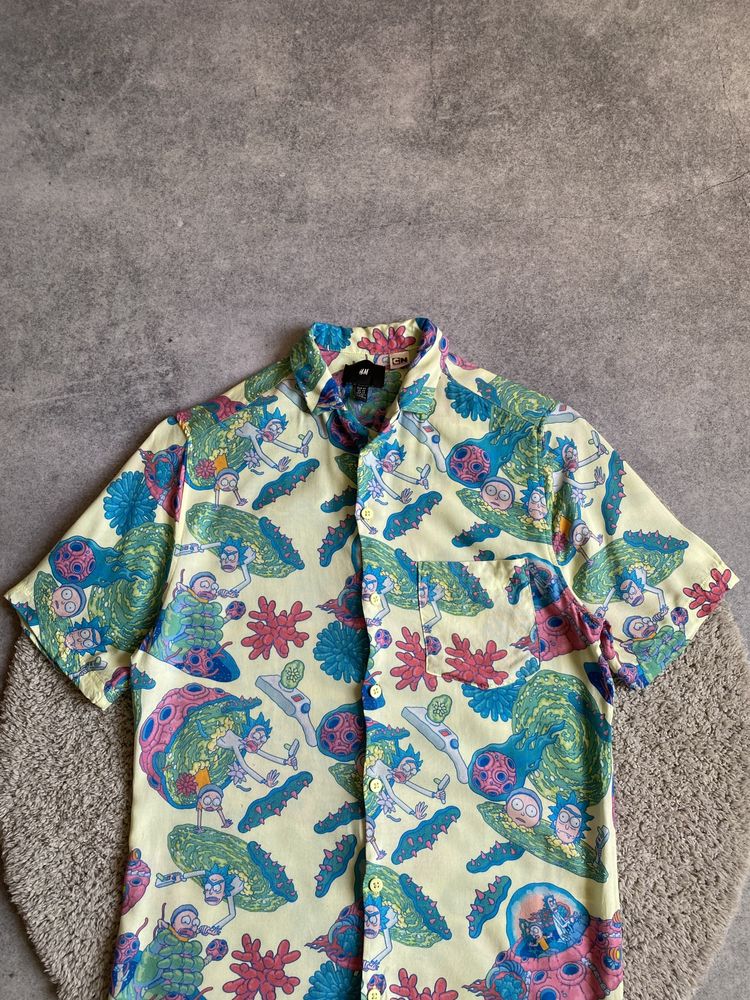 H&M Rick & Morty оригінал чоловіча сорочка гавайка гавайська шведка