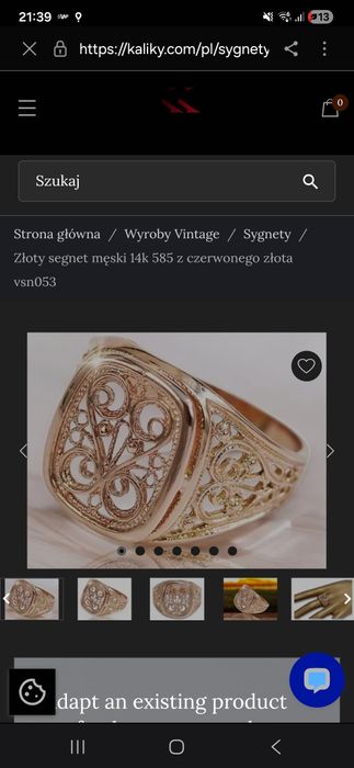 Złoty sygnet męski