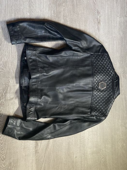 Женская кожанная куртка Philipp Plein 42 косуха