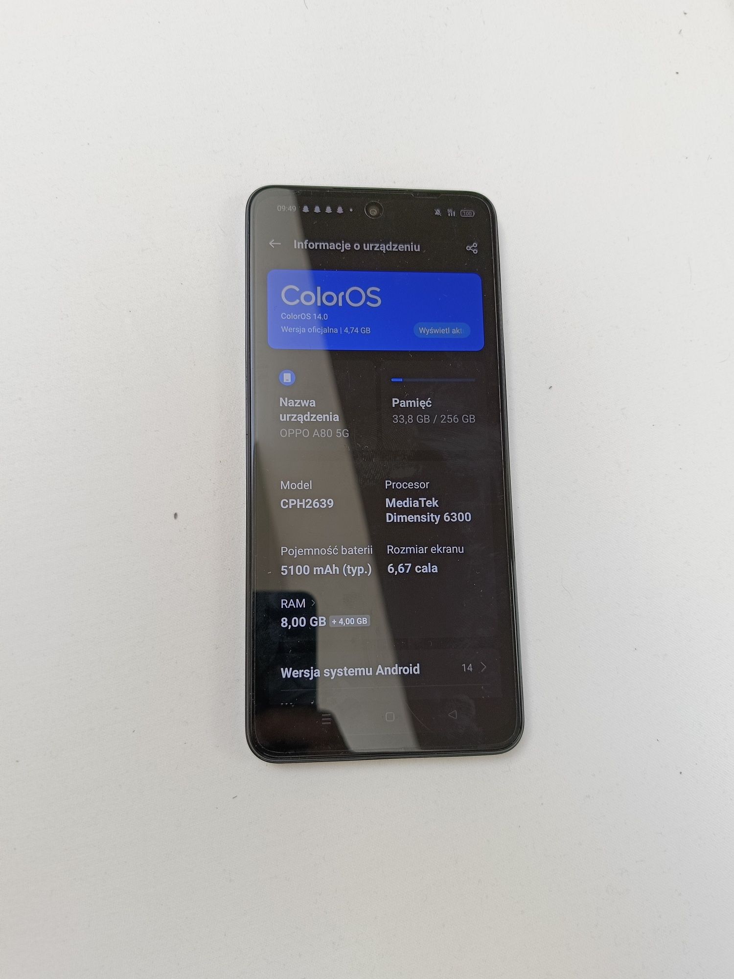 Oppo A80 5G zestaw - smartphone