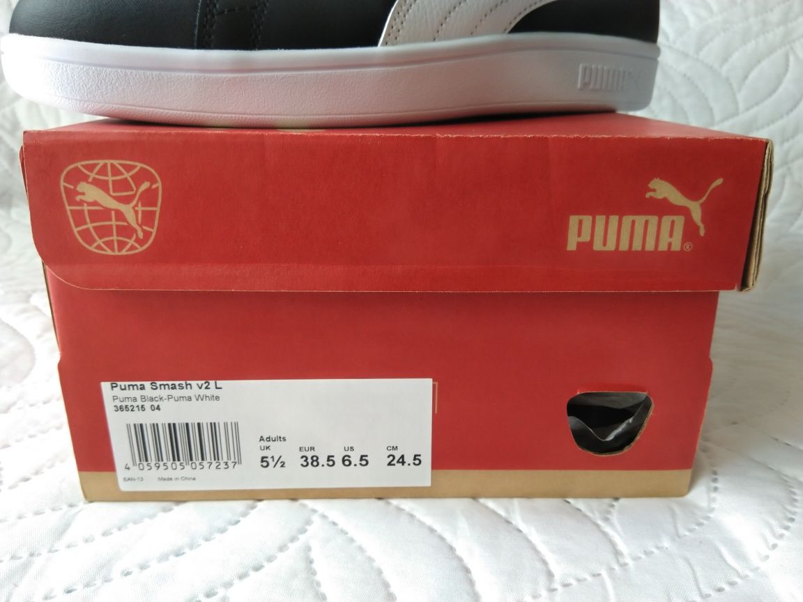 Puma Smash v2 L czarno-białe 38.5, NOWE