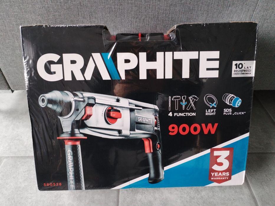 Młotowiertarka Graphite z uchwytem SDS Plus 900W w walizce polecam na