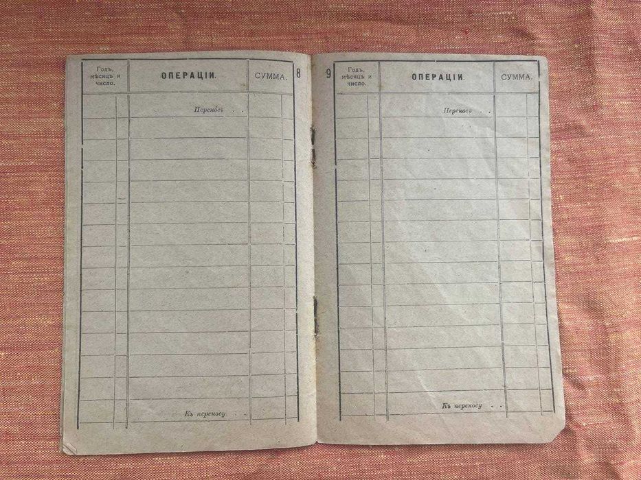 Сберегательная книжка. 1919 рік