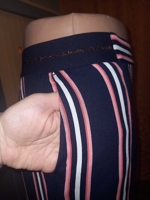 Летние широкие брюки в полоску, размер 18 - ХL - 52