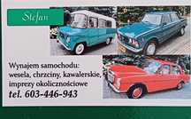 Wynajem auta: ślub, wesele, sesja, film Marcedes, Nysa, Fiat 125p