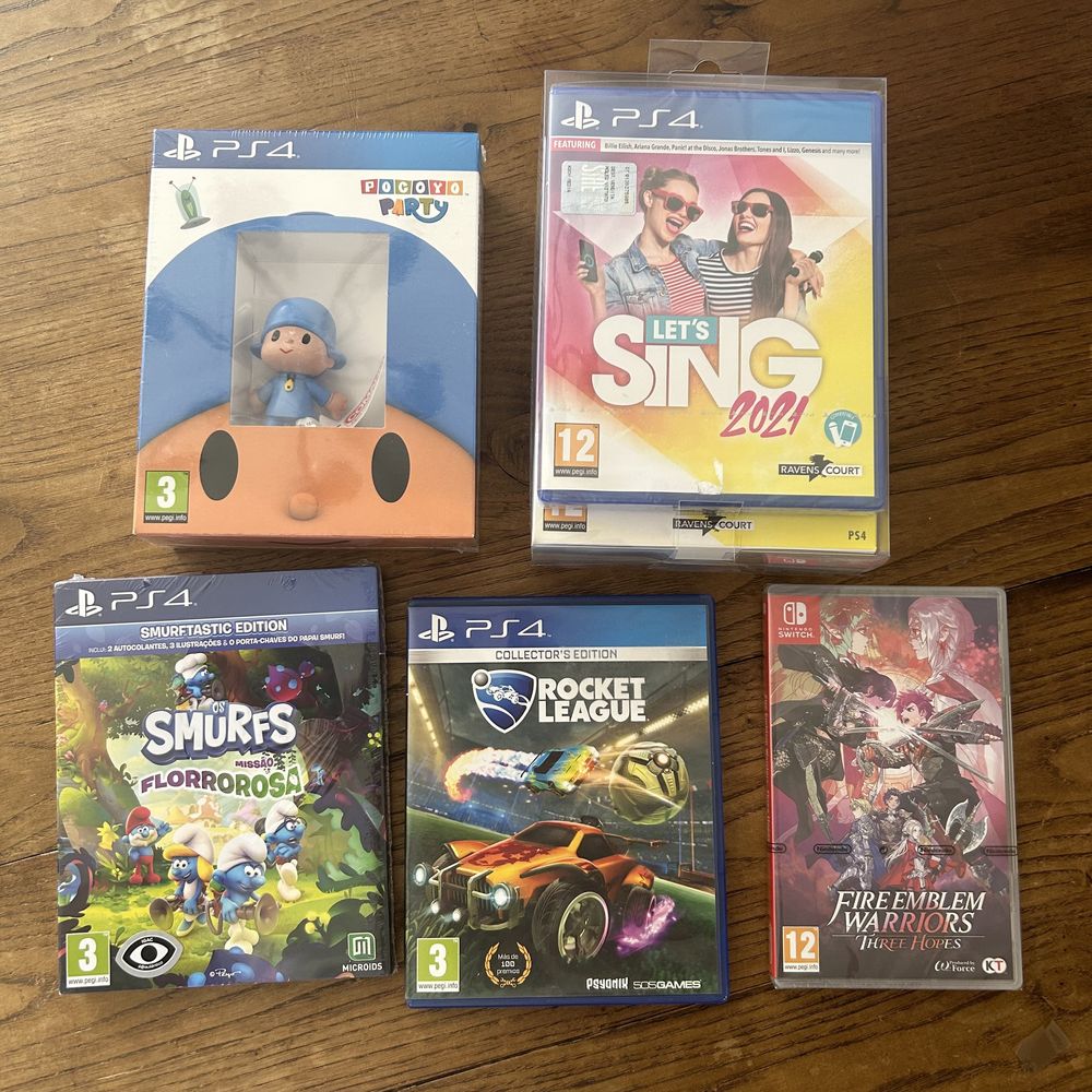 Fire emblem, smurfs, pocoyo, sing 2021 PS4 e Switch