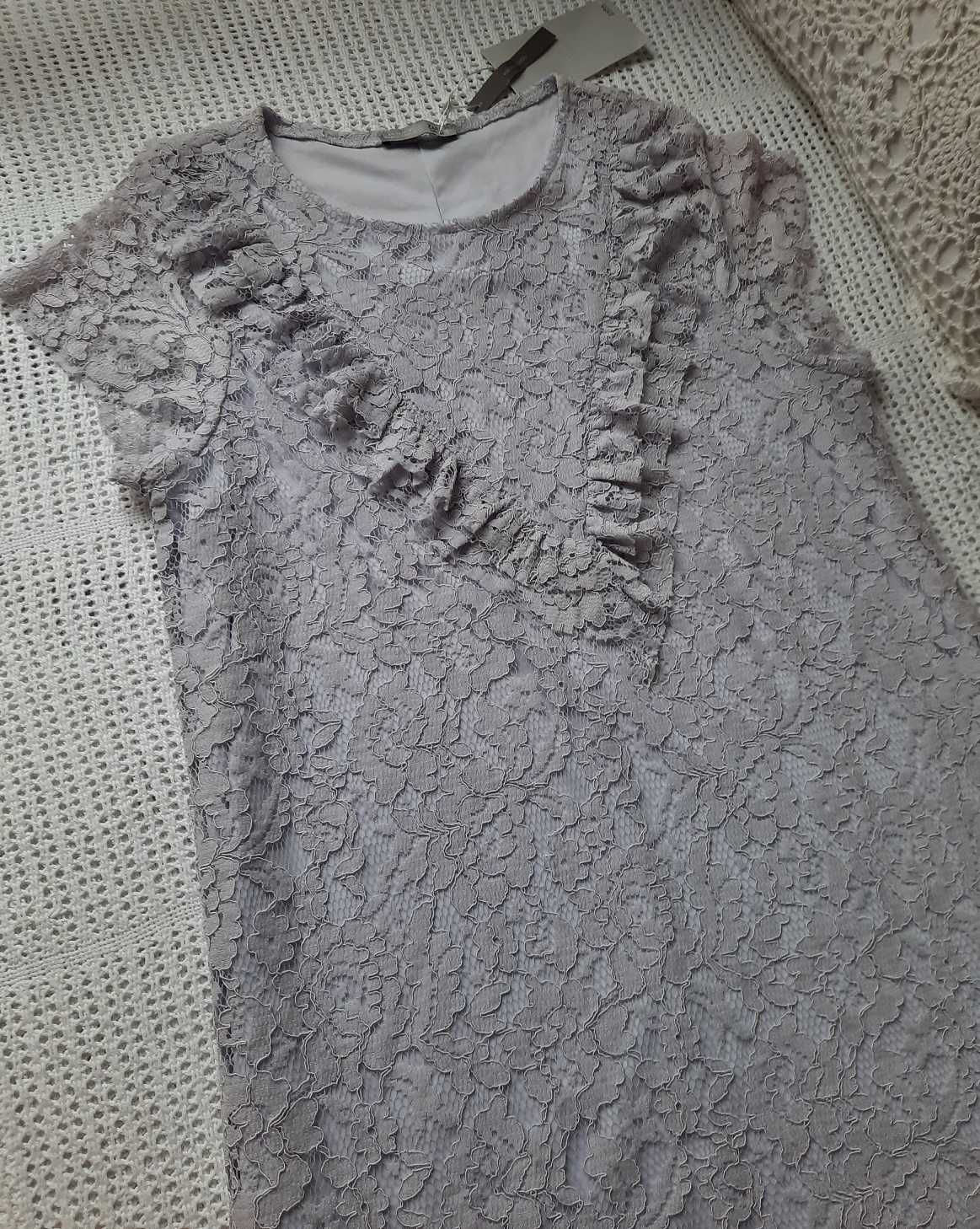 Zara Nowa lawendowa koronkowa pudrowa liliowa sukienka S/M M S/M