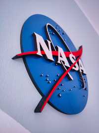 Logo NASA warstwowe sklejka 6mm RĘCZNIE MALOWANE 30cm