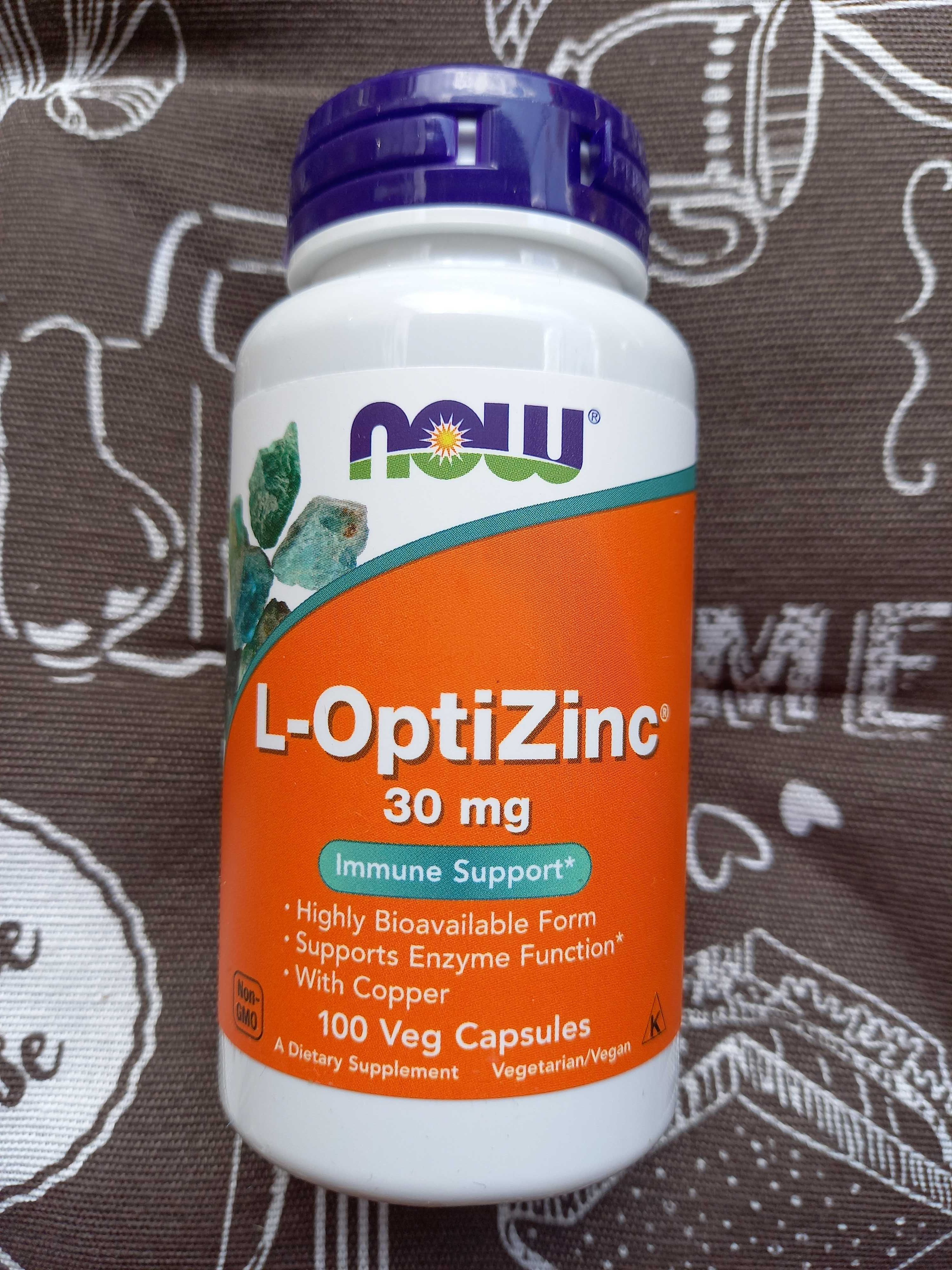Цинк Zinc пиколинат глицинат Picolinate 30 50 мг Now Foods л оптицинк