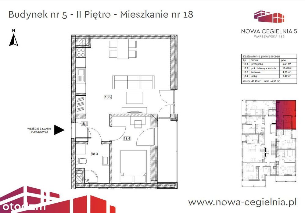 LIPIEC 2025 - 2 pokoje, 42,23 m2 + balkon