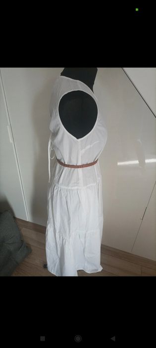 Długa letnia, biała sukienka Reserved 38-40
