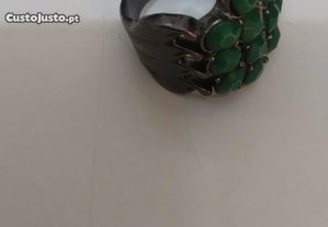 Conjunto de pulseira + anel cor verde