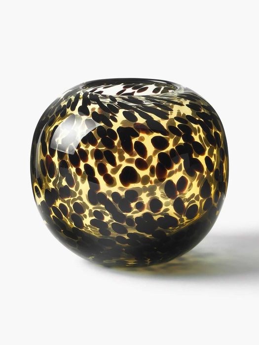 wazon szklany  Leopard ze szkła z wzorem w kropki 30x27cm